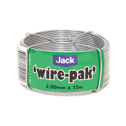 Jack Galvanised Tie Wire 2.00mm x 15m Steel No-Tangle Wirepak