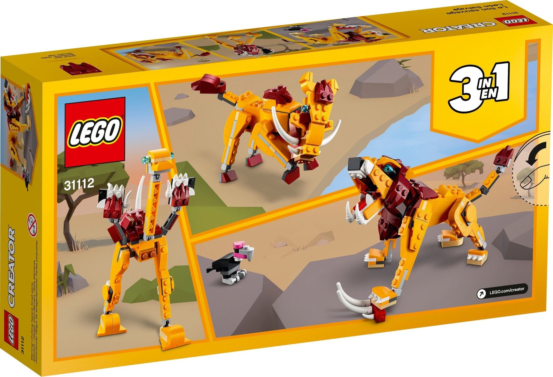 LEGO 31112 Wild Lion 3in1 Animal Building Set - SuperSaverAU - view 3