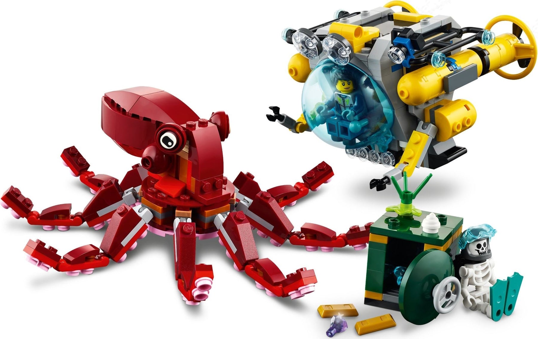 LEGO 31130 Sunken Treasure Mission: Submarine, Octopus & More! - SuperSaverAU - view 2