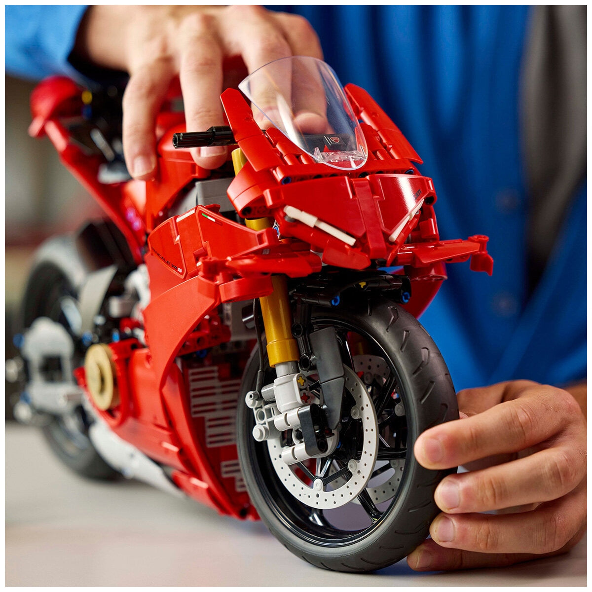 LEGO Technic Ducati Panigale V4 S Motorcycle Model Building Set 42202 - SuperSaverAU - view 4