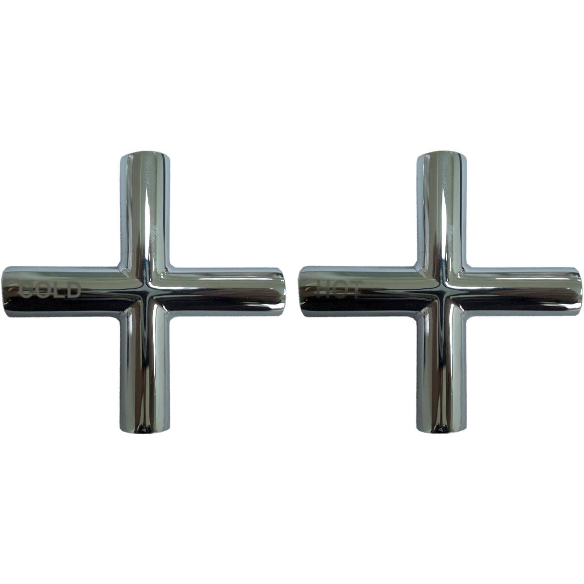 Shaw Mason Chrome Cross Style Tap Handles - Brass - 67mm - Elegant Design - SuperSaverAU - view 1