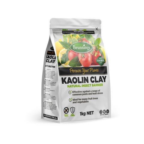 Brunnings 1kg Kaolin Clay Natural Insect Barrier for Fruit Trees and Vegetables