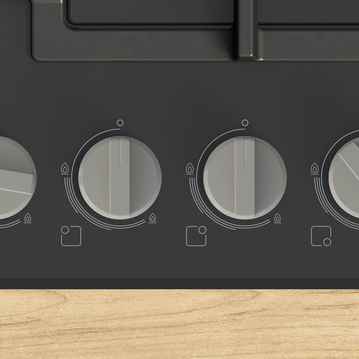 Bosch 60cm Series 4 Black Glass Gas Cooktop - Four Burners, Wok Burner, Frameless Design - PNK6B6K40A