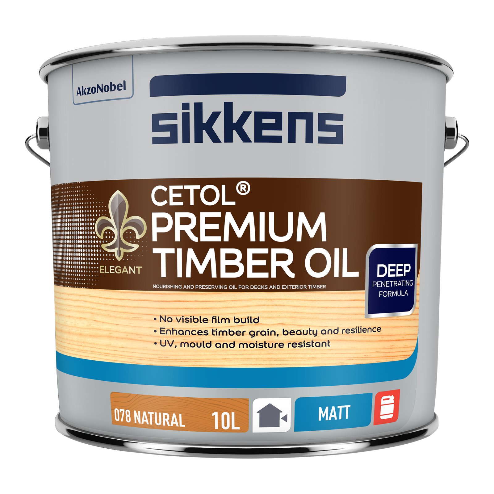 Sikkens 10L Natural Cetol Premium Timber Oil - Outdoor Penetrating Oil
