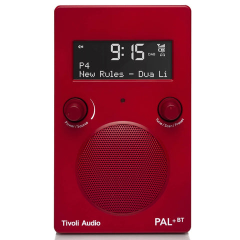 Tivoli Audio PAL Plus Bluetooth Portable Radio - Red, DAB+ and FM, Remote Control, EQ - PPBTRED