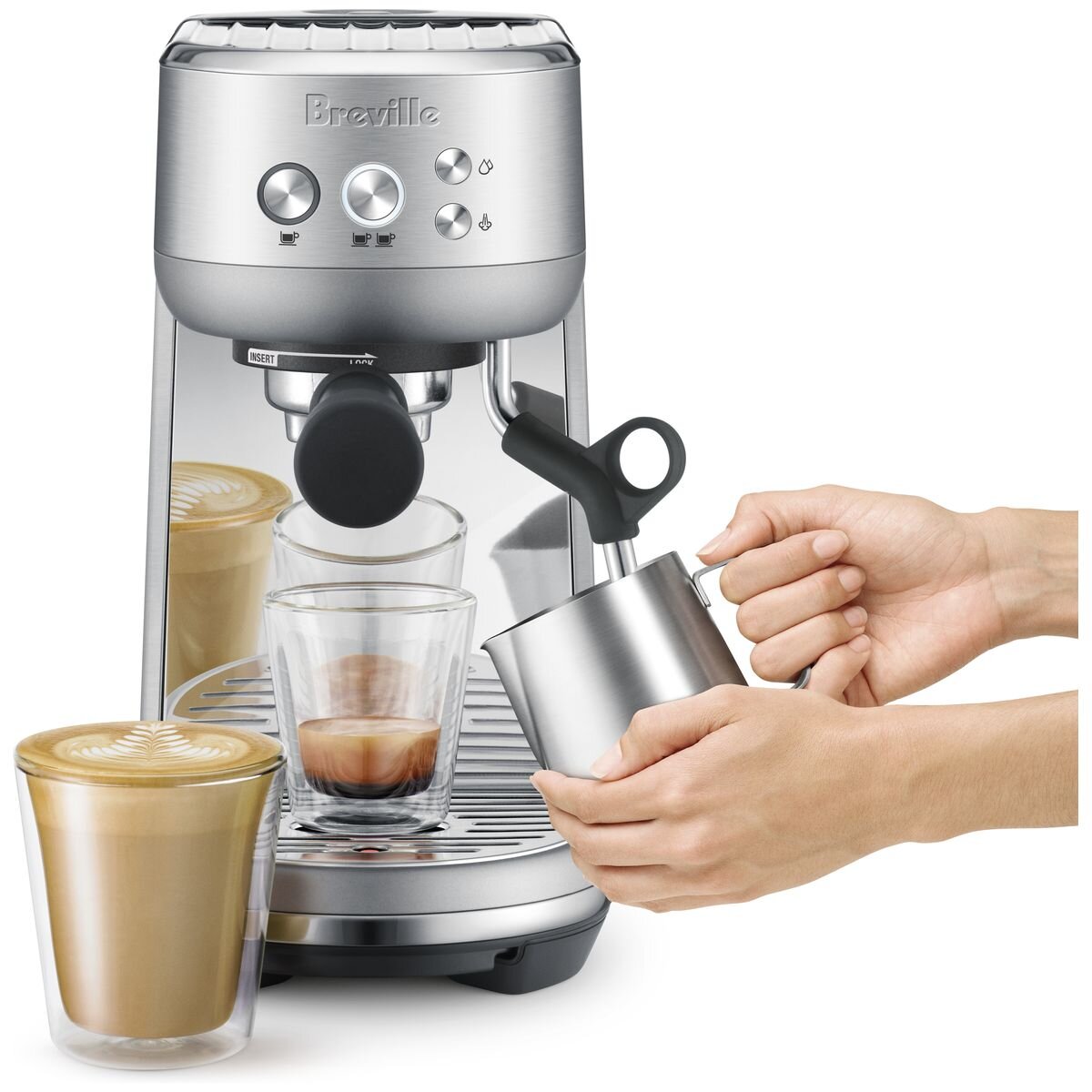 Breville Bambino Manual Coffee Machine - ThermoJet Heating, 54mm Portafilter, Stainless Steel - BES450BSS4JAN1