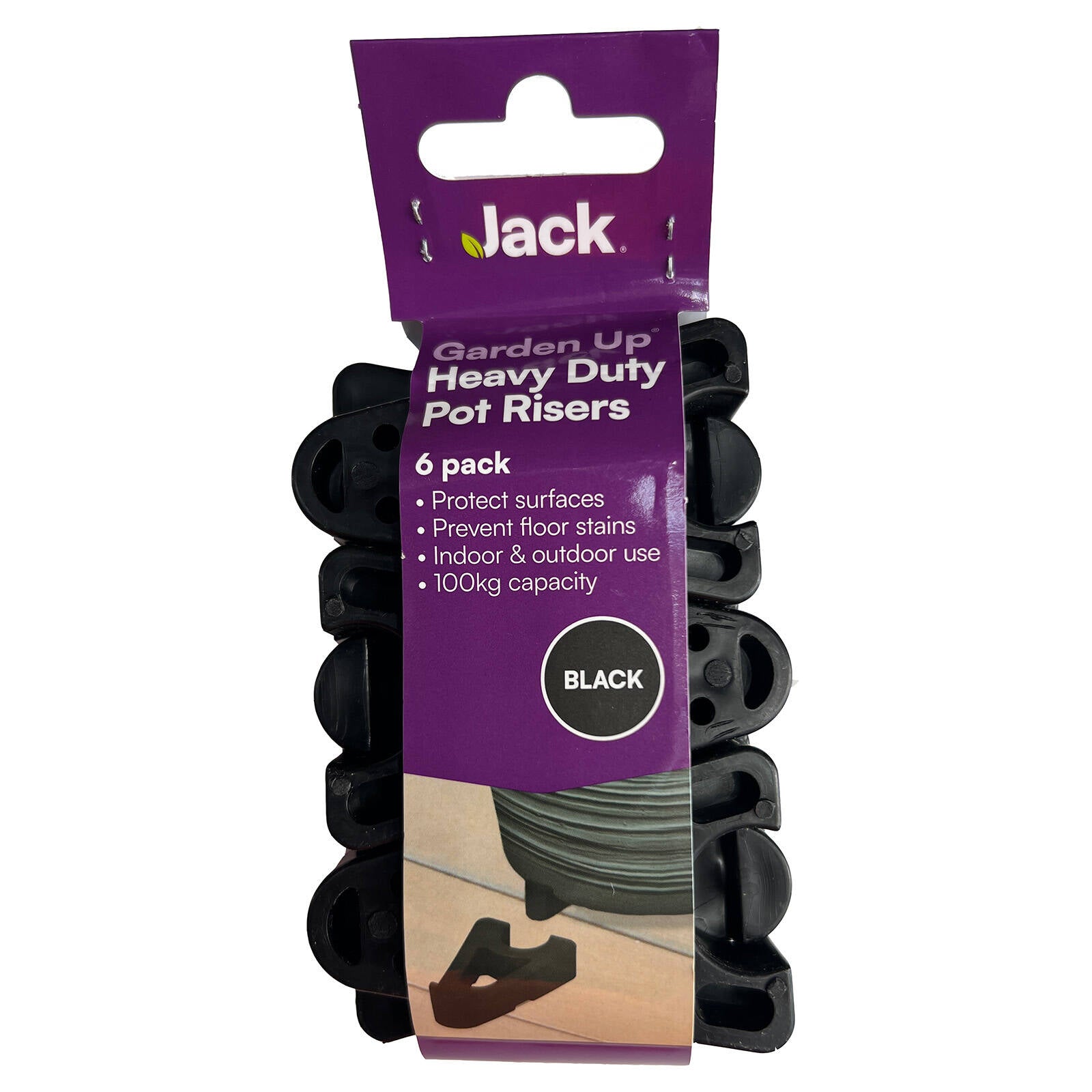 Jack Black Heavy Duty Plastic Pot Riser Black - 6 Pack