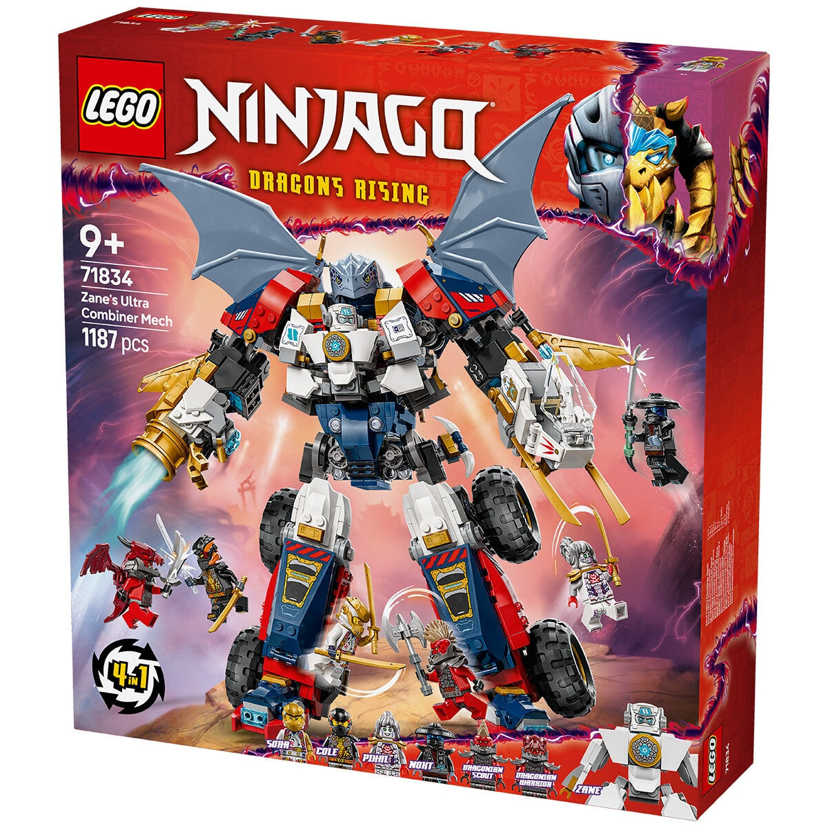 LEGO NINJAGO Zane’s Ultra Combiner Mech Toy 4 In 1 Building Set 71834 - SuperSaverAU - view 7