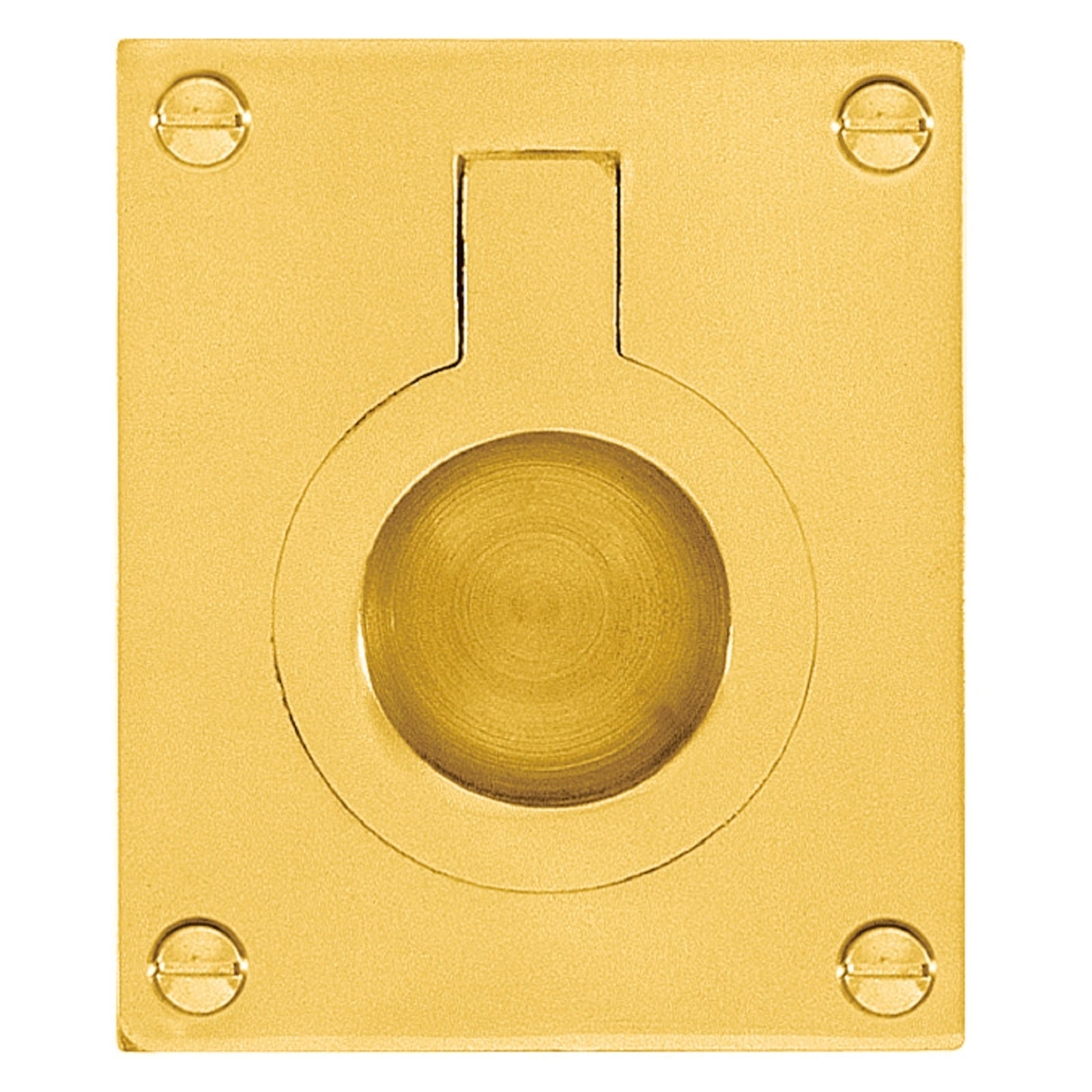 Delf 37 x 50mm Polished Brass Flush Ring Pull for Cabinets, Drawers & Doors
