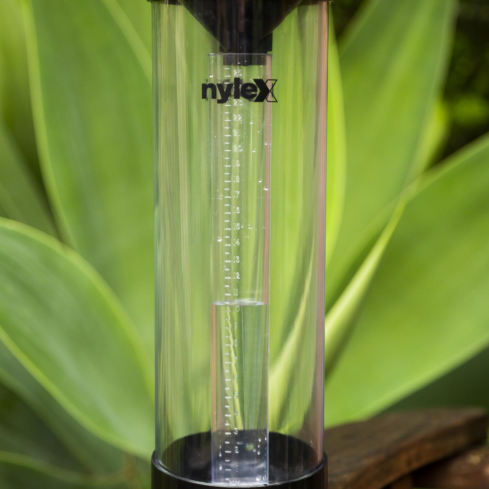 Nylex 250mm Rain Gauge, Clear Plastic, Wall or Fence Mount, Easy-Read Markings
