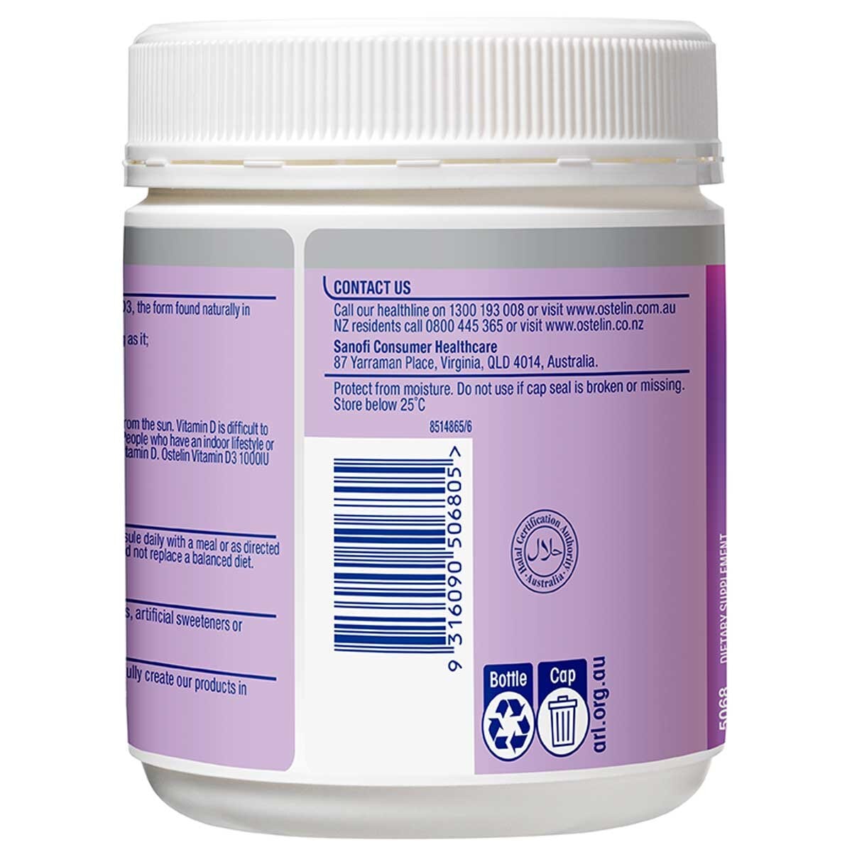 Ostelin Vitamin D3 1000IU 400 Capsules - SuperSaverAU - view 2