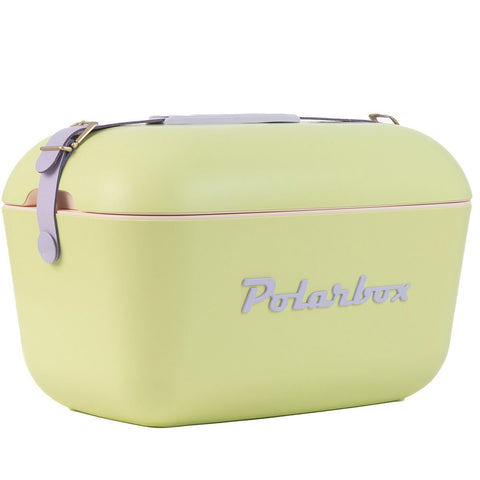 Polarbox Pop 12L Cooler - Lime with Lilac Logo and Strap - Thermal Insulation - PLBP12LL