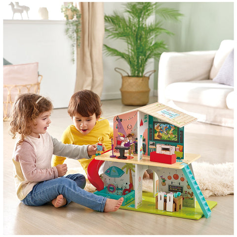 Hape Rock & Slide House Sound Effects Playset with Climbing Wall & Musical Features - SuperSaverAU - view 1