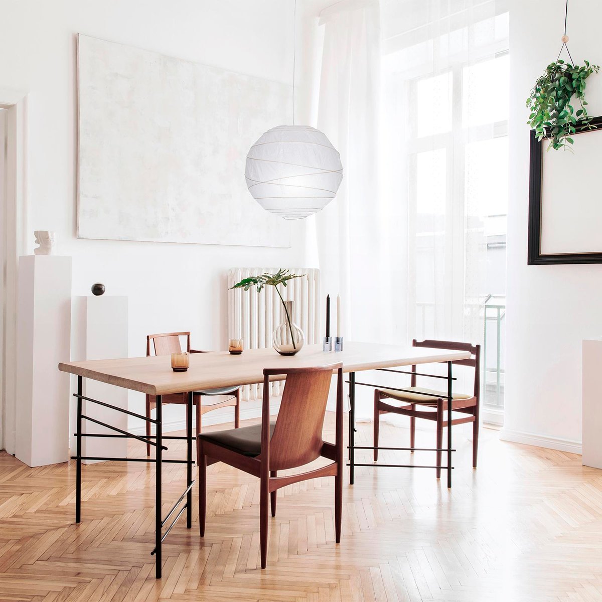 Palla 40cm White Paper & Metal Pendant Shade Indoor