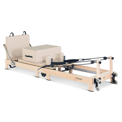 Lifespan Fitness Contour 2 folding wood Pilates reformer set - wooden frame - beige accents - LFRF-CONTFLD2B