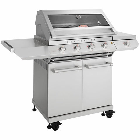 Beefeater 7000 Classic 4 Burner LPG BBQ - Stainless Steel, Side Burner, Hood Thermometer - BMG7642SA