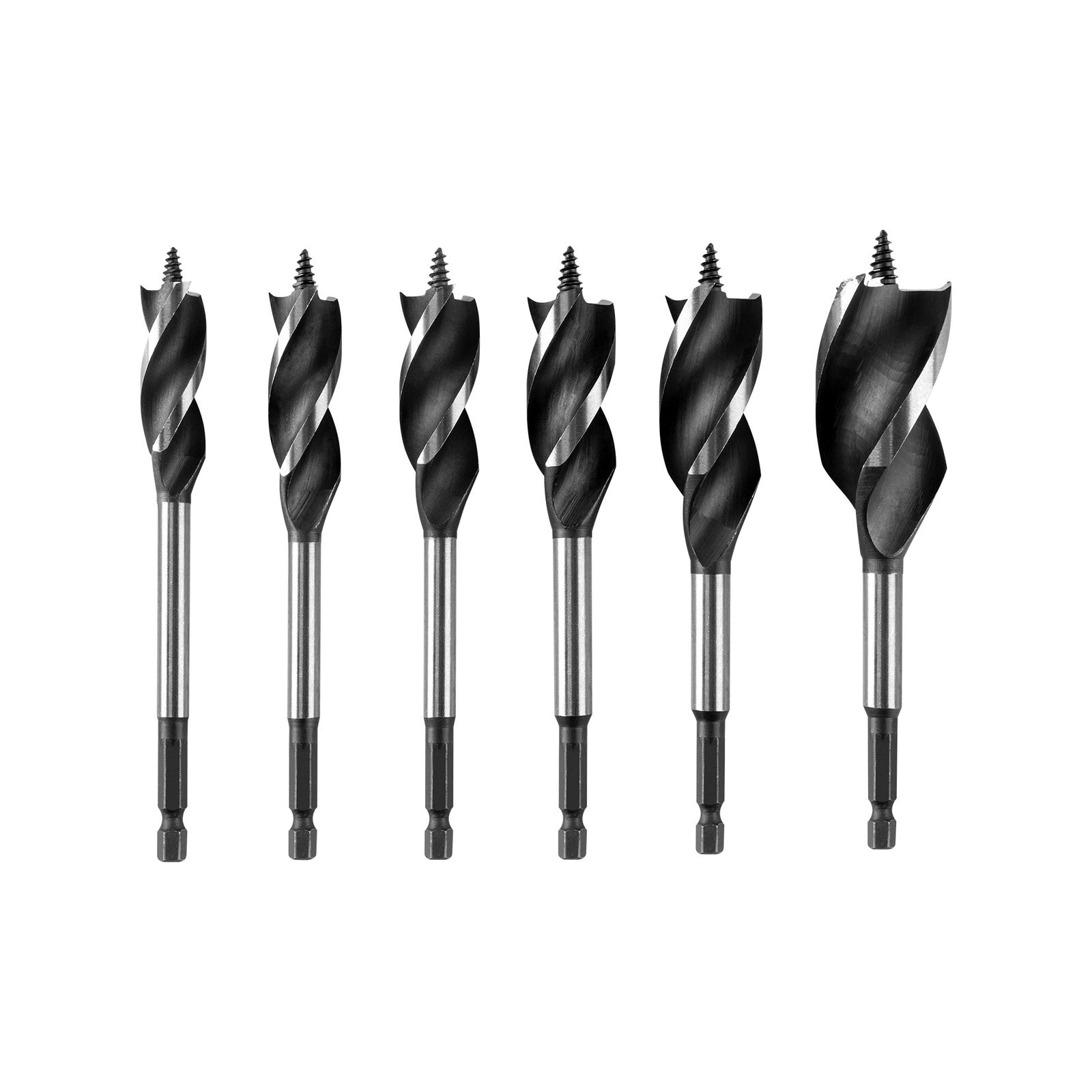 Full Boar 6 Piece High Speed Steel Power Auger Drill Bit Set
