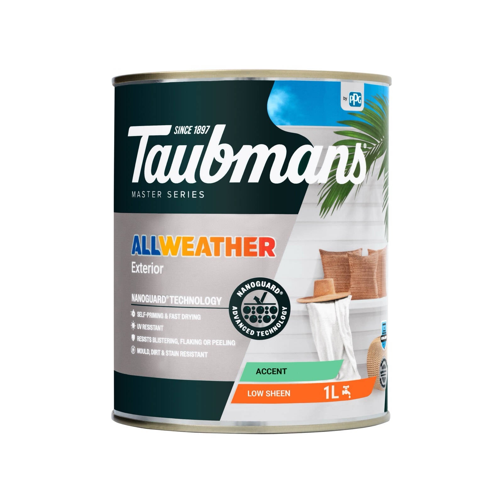 Taubmans 1L Accent Low Sheen All Weather Exterior Paint