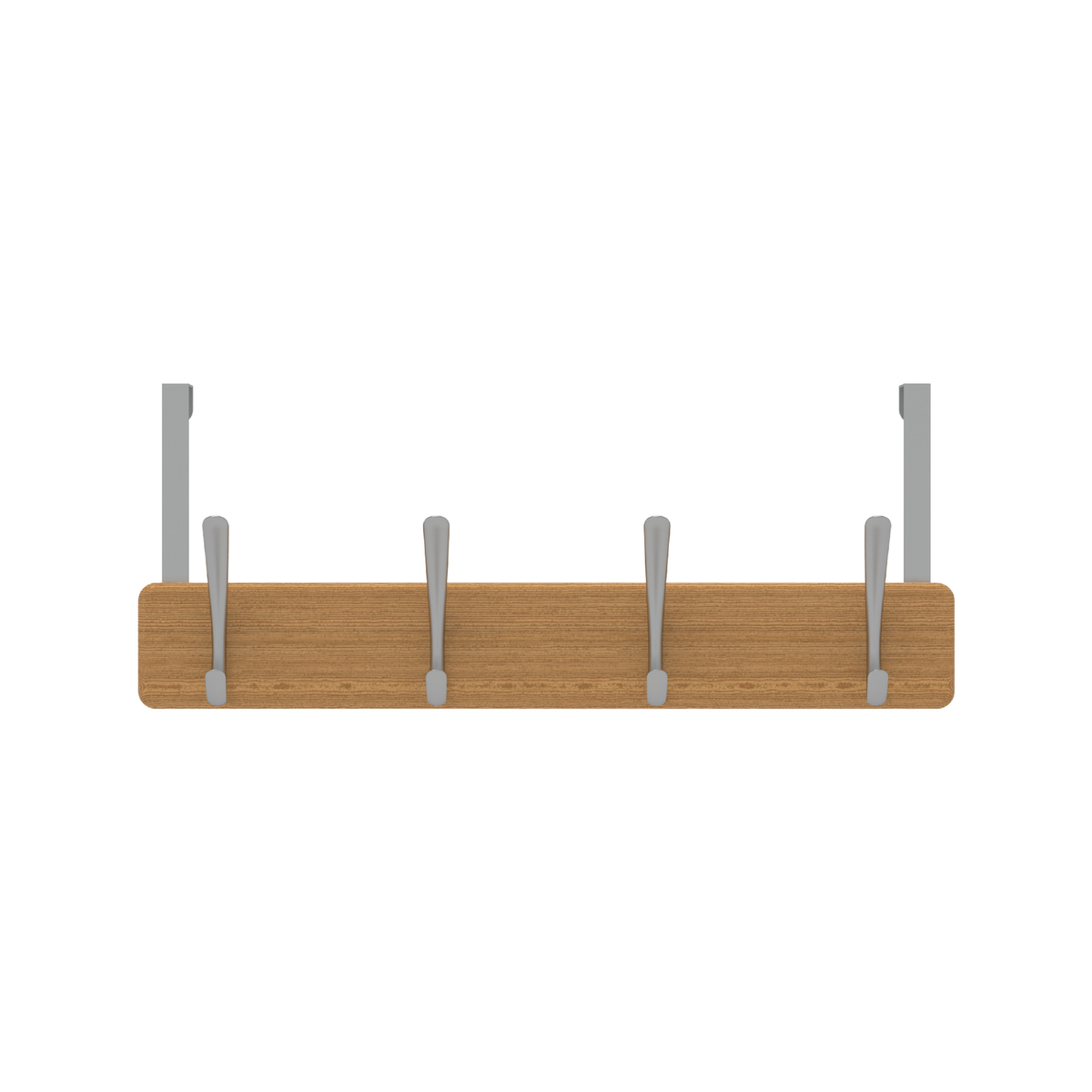 Mode 4 Over Door Hanger - Bamboo Board with 4 Chrome Hooks - 450mm x 70mm - SuperSaverAU - view 1