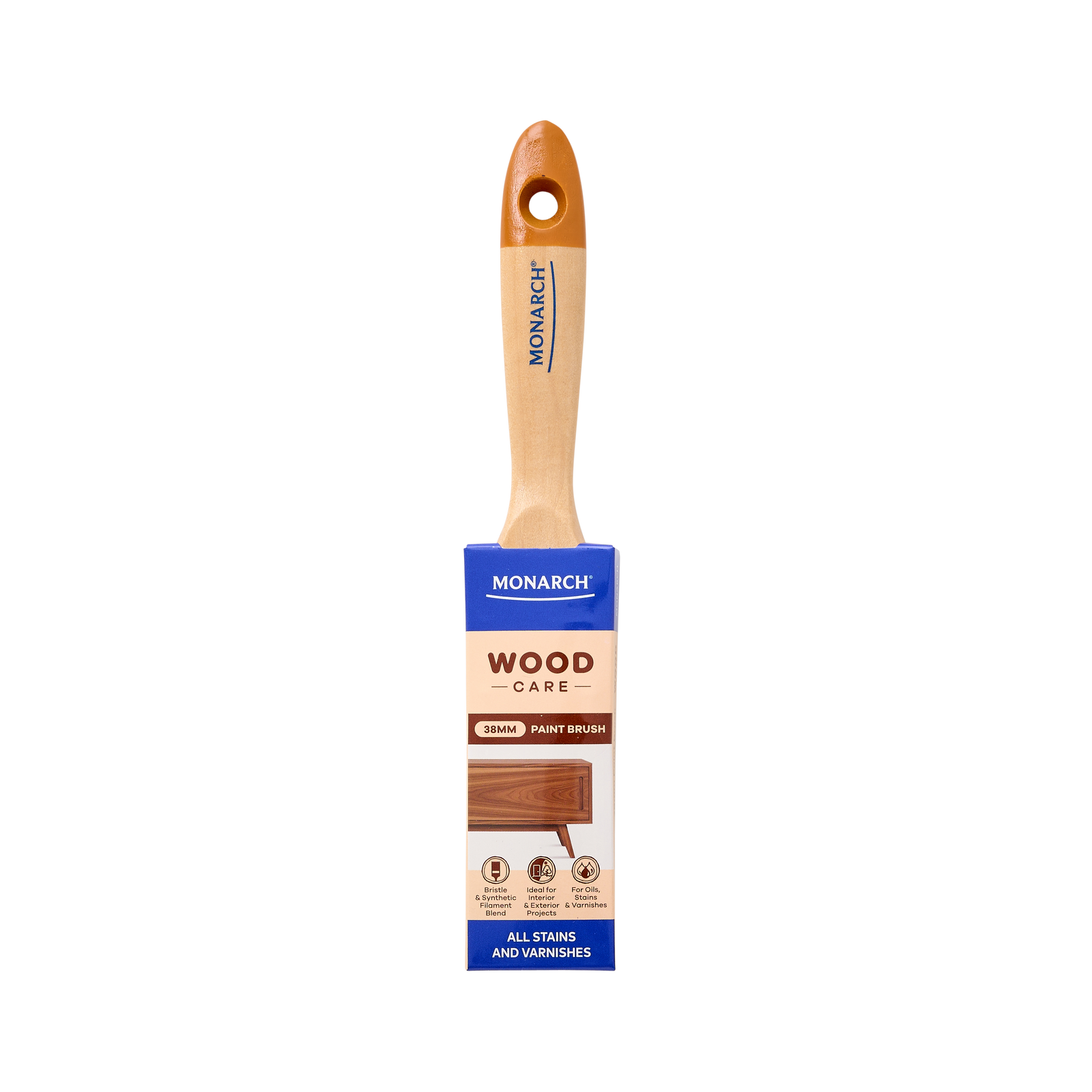 Monarch 38mm Woodcare Hog Bristle and Synthetic Paint Brush