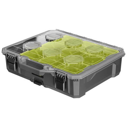 Ryobi LINK Small Parts Organiser, Detachable Bins, Adjustable Dividers, Modular Storage RLORGC