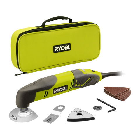 Ryobi 200W Corded Multi Function Oscillating Tool Kit, Hypergreen, RMT2004-S