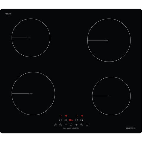 Glem Gas 60cm 4 zone induction cooktop - Full Boost, touch controls, timer, child lock - GLINDBG