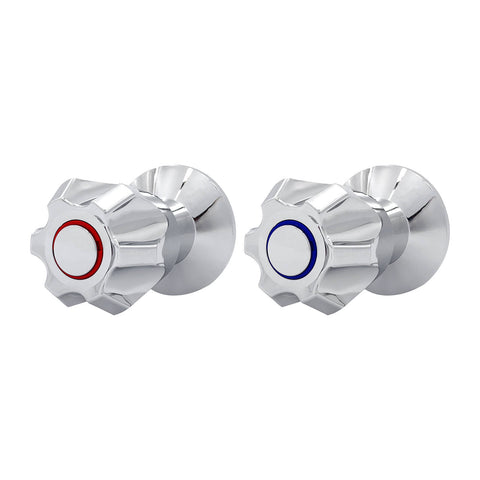 Shaw & Mason Chrome Six Point Style Wall Top Assembly - Pair, ABS Plastic
