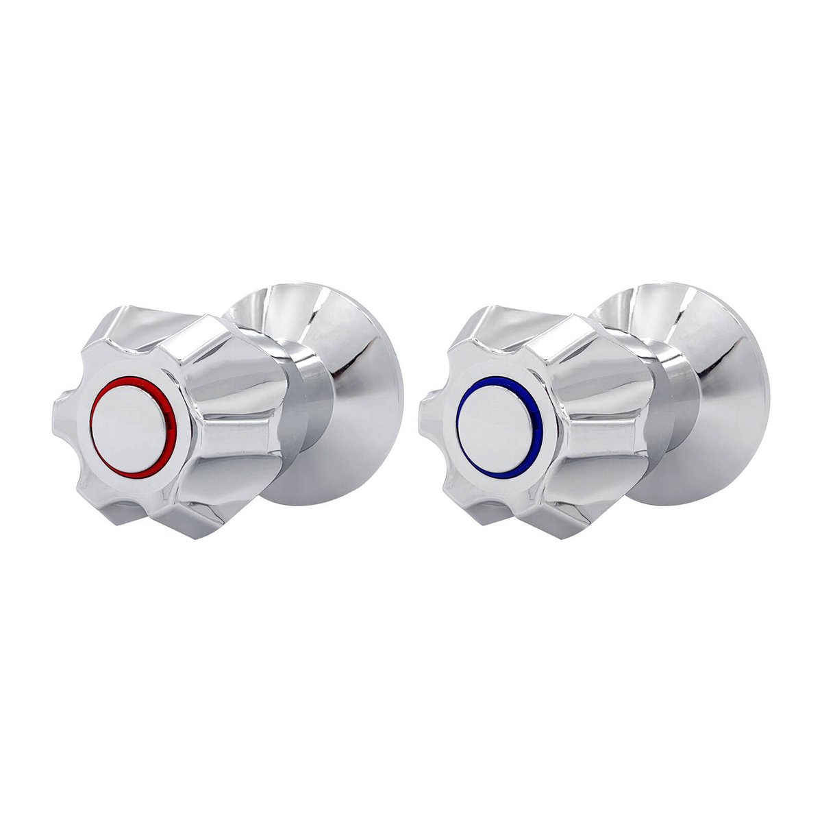 Shaw & Mason Chrome Six Point Style Wall Top Assembly - Pair, ABS Plastic