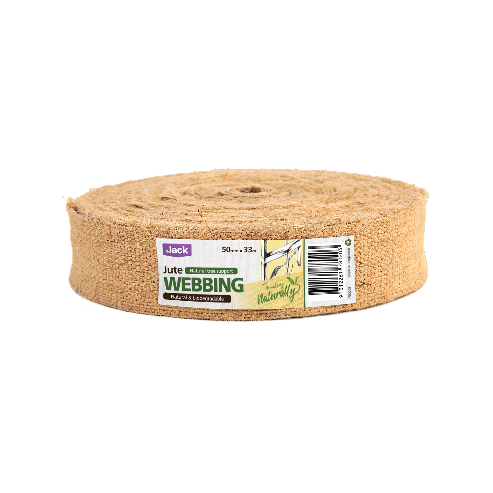 Jack 50mm x 33m Jute Webbing Plant Tie - Indoor & Outdoor