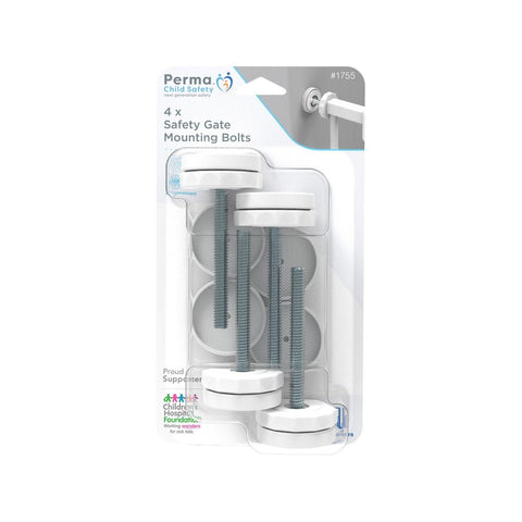 Perma Child Safety Gate Rotary Mounting Bolts 4 Pack Metal Plastic Safety - SuperSaverAU - view 1