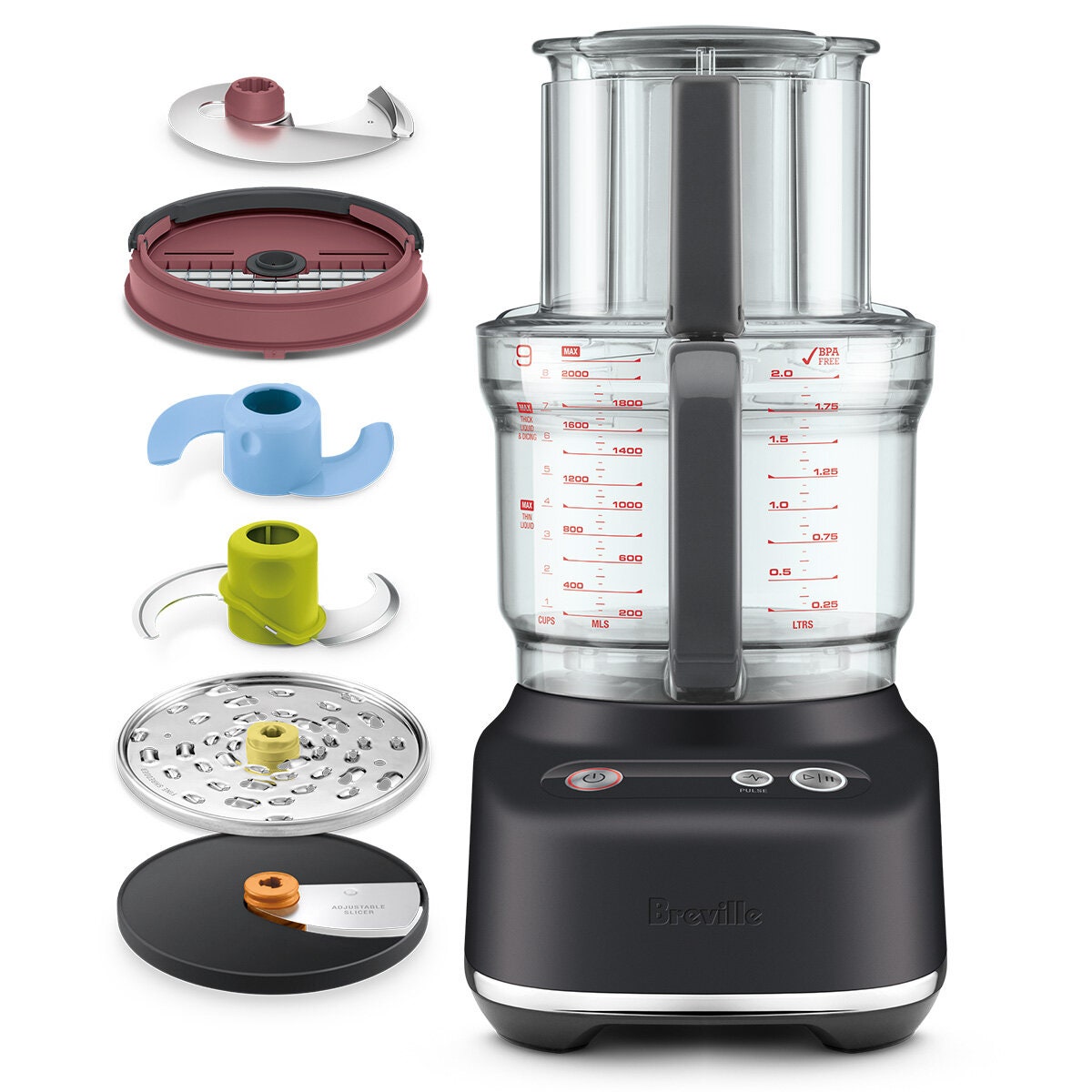 Breville the Paradice 9 food processor - Paradice Kit dicing, 605W, Black Truffle - BFP638BTR