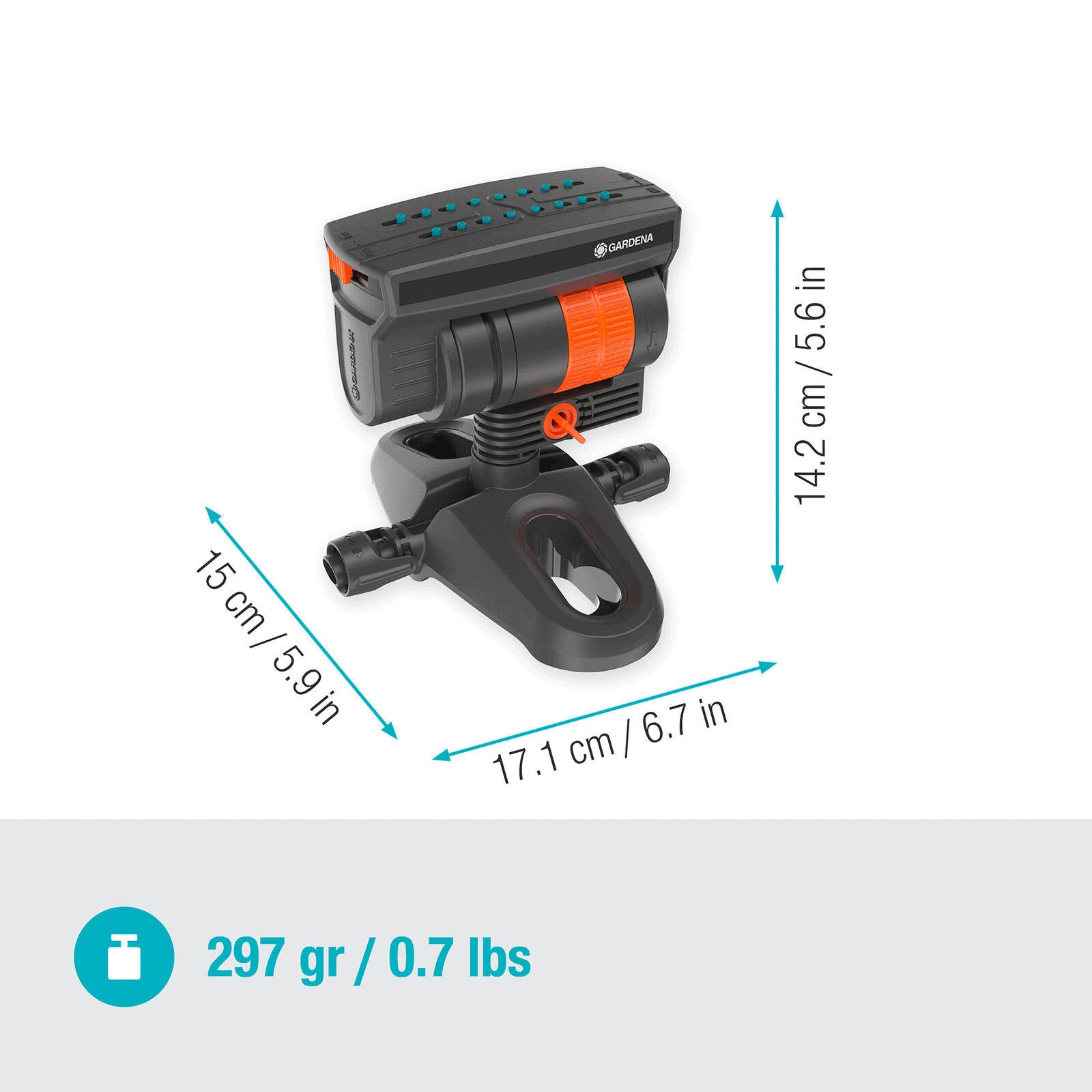 GARDENA Micro Irrigation Oscillating Sprinkler OS 90 in Black High-Impact Plastic