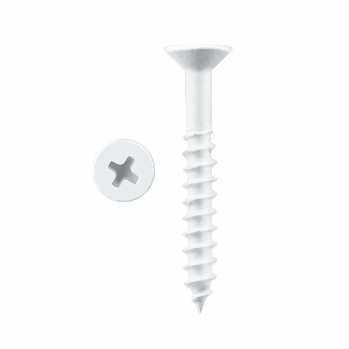 Pinnacle 3.5 x 20mm White Countersunk Timber Screws - 30 Pack