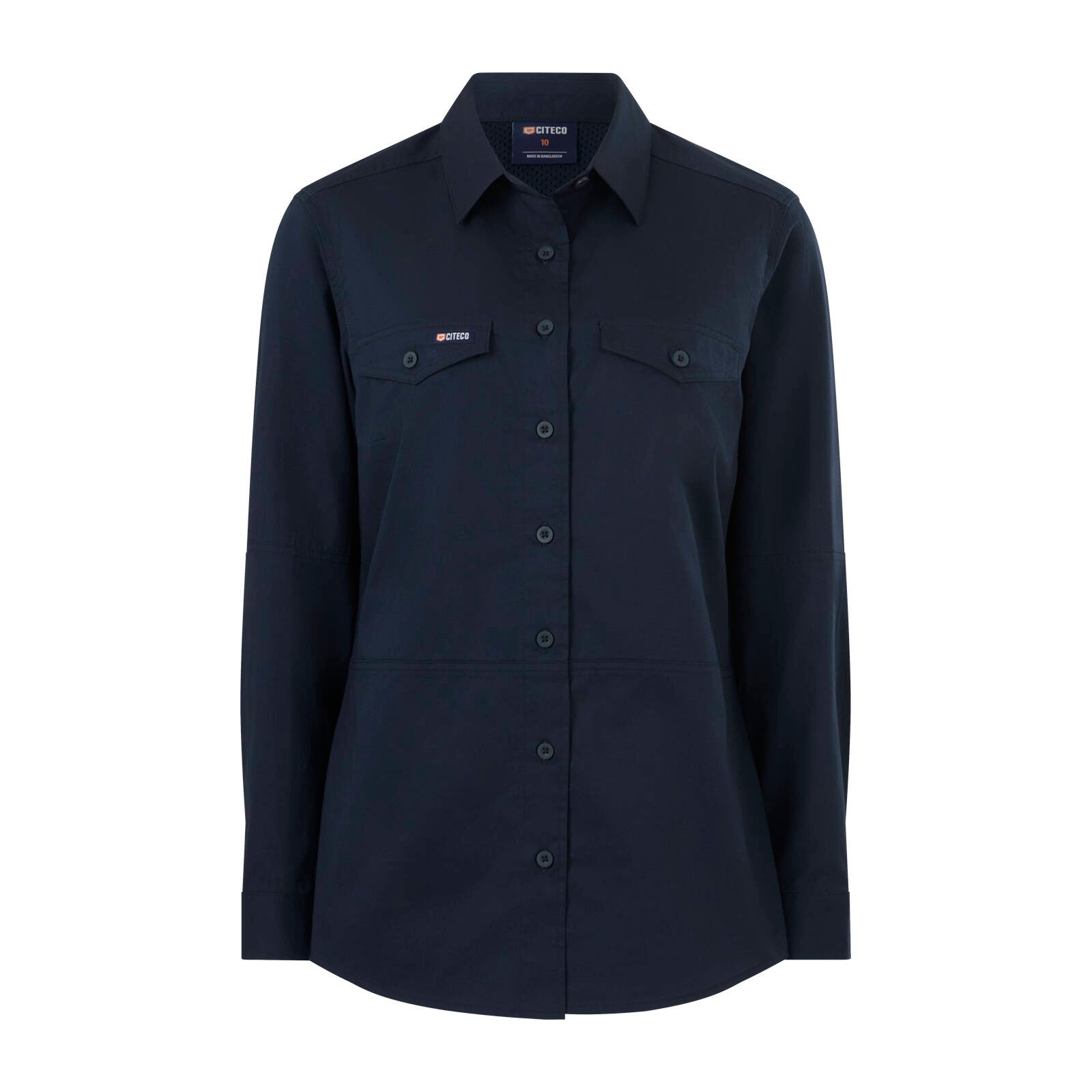 Citeco Women's Long Sleeve Shirt Navy Size 8 - 100% Cotton