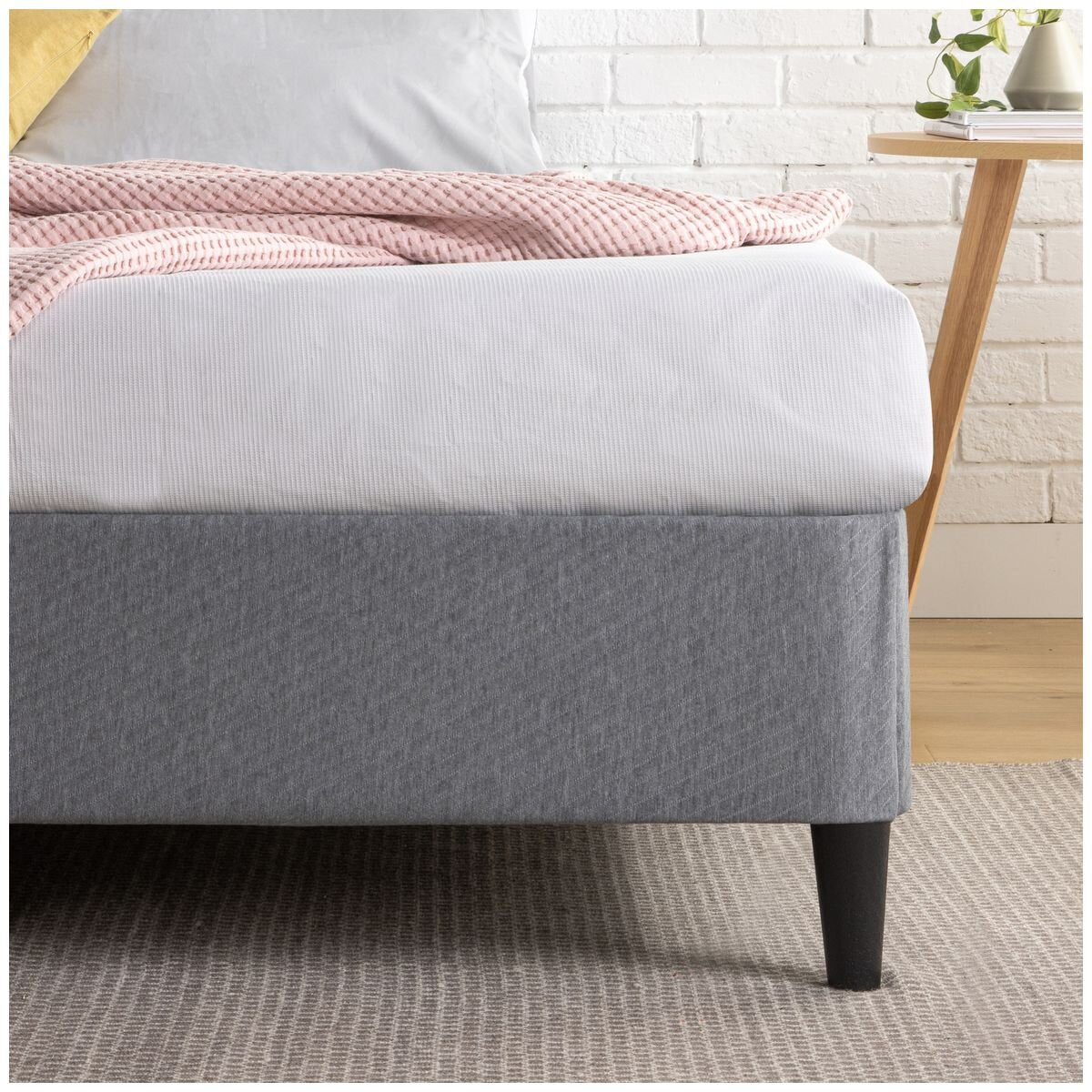 Zinus Keenan King Single ensemble bed base - grey fabric, steel frame, 150kg capacity - AU-BSLB-DG-KS
