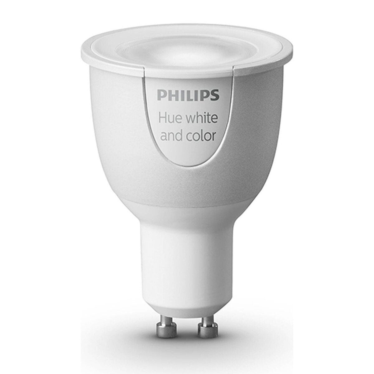 Philips Hue GU10 White and Colour Ambiance Downlight - 6.5W, 250lm, Dimmable - HUEBULB-GU10