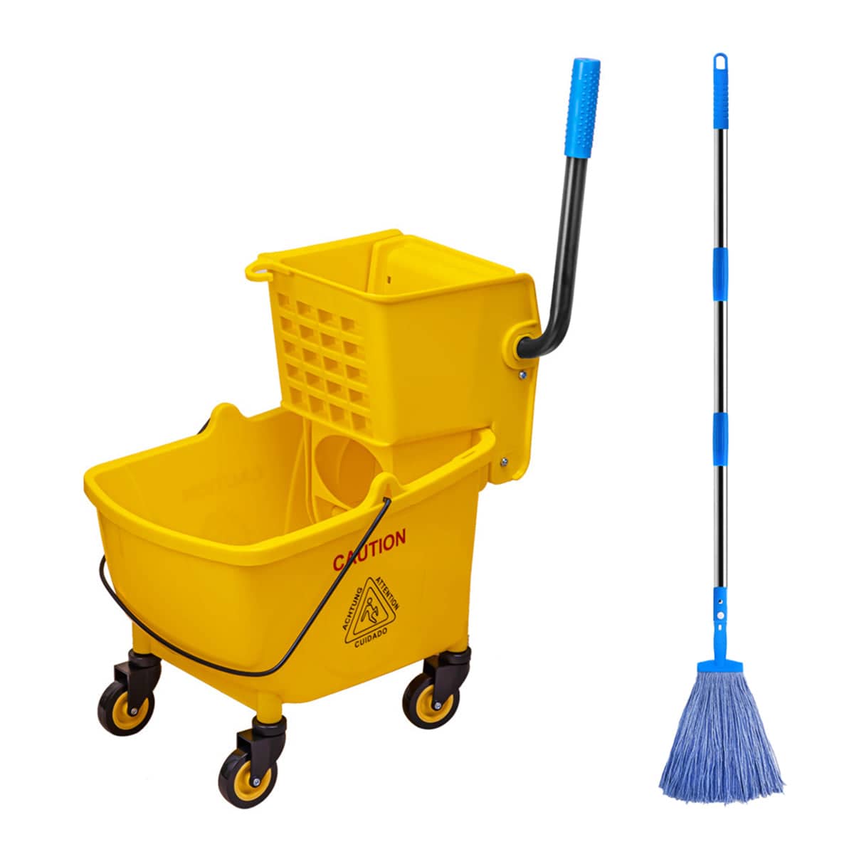 32 Litre Wringer Mop Bucket and Mop Set with Sturdy PP Material for Home Floor Cleaning - view 2
