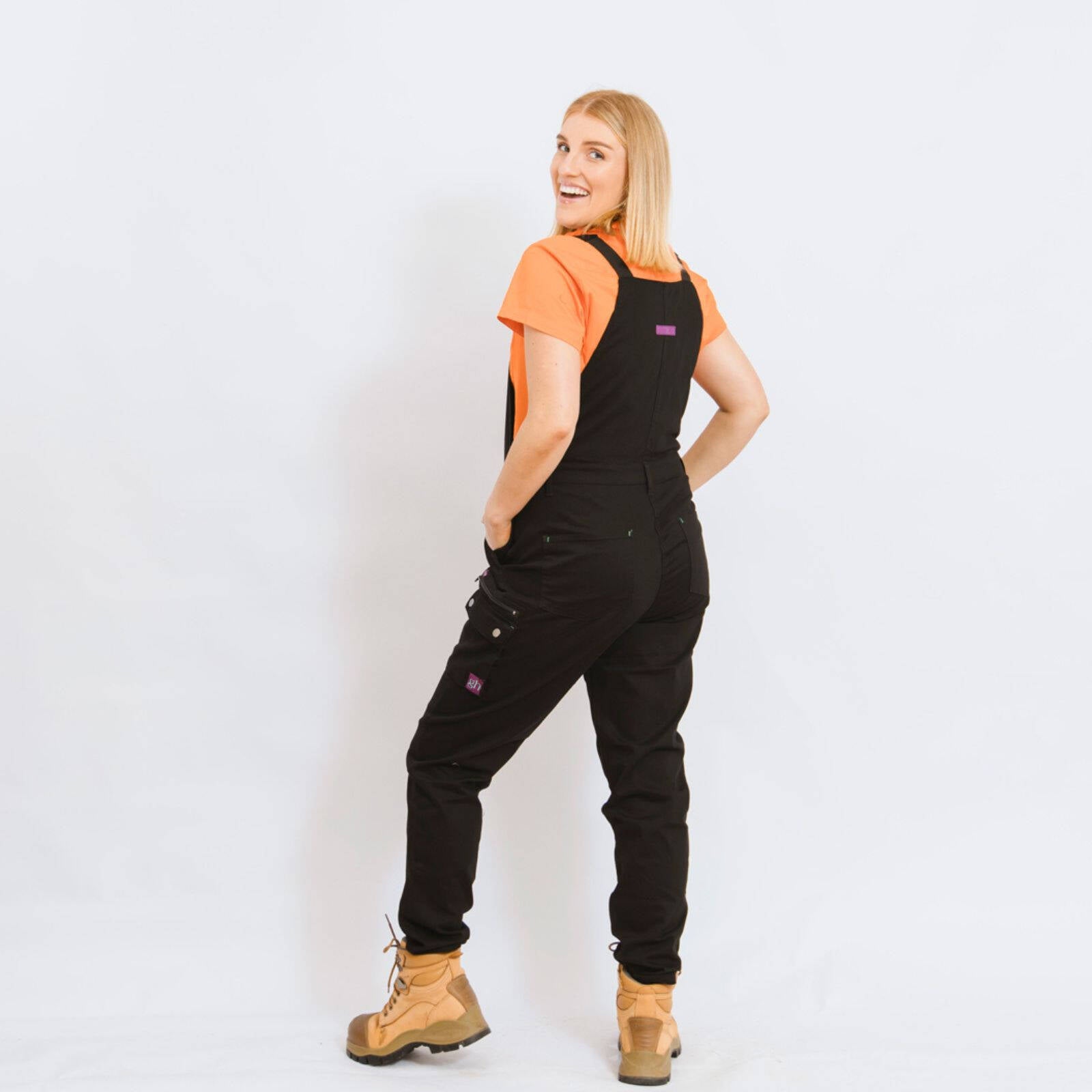 Green Hip All Women Overalls Black Size 12 Cotton Stretch Adjustable Straps UPF 50+