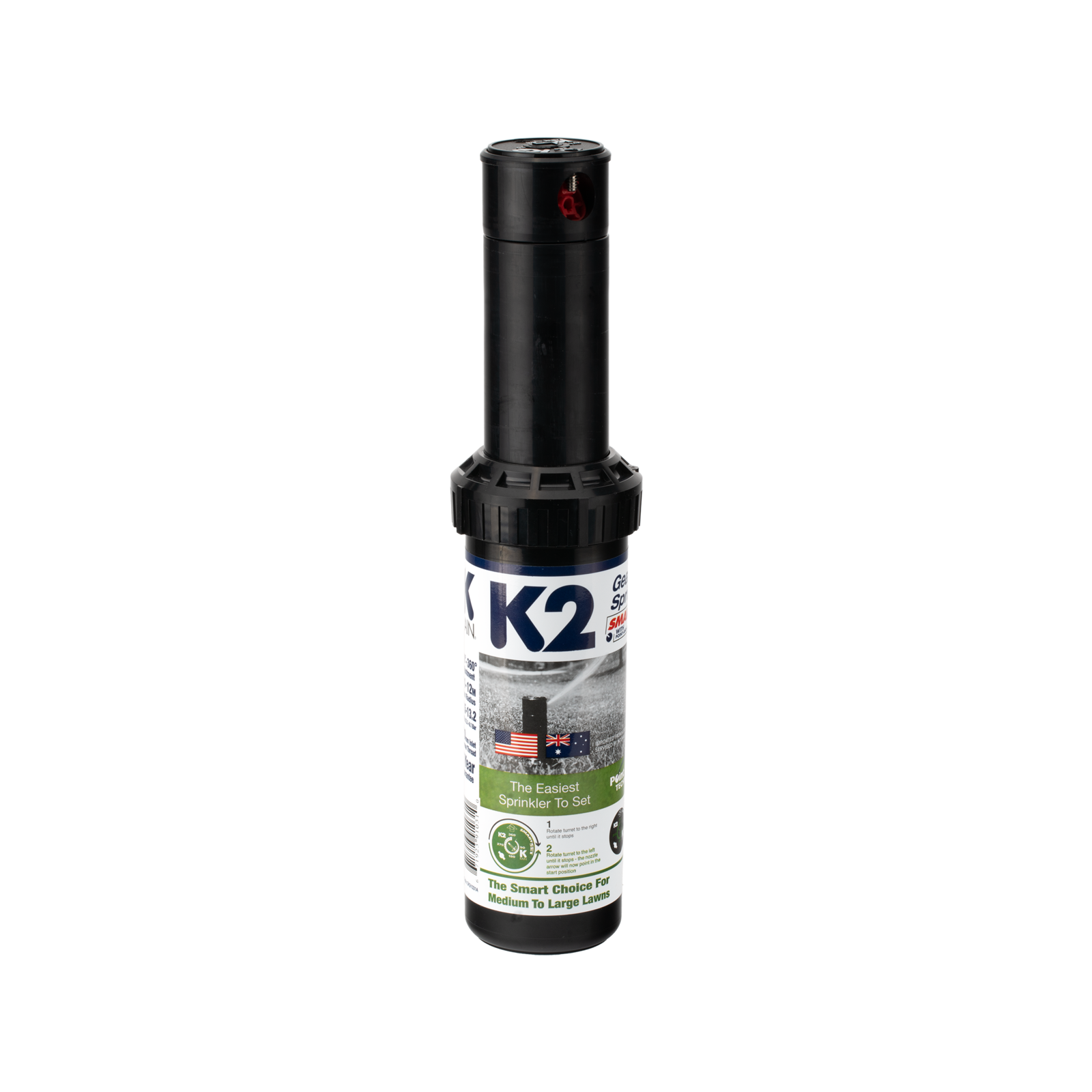 K-Rain K2 Gear Drive Rotary Sprinkler, 15mm, Adjustable Spray Pattern, Commercial Grade