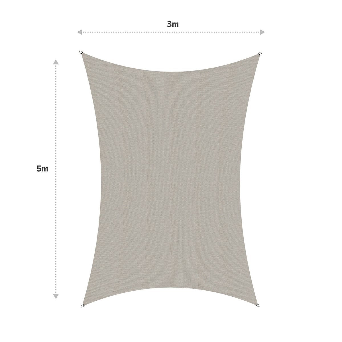 Coolaroo Shade Sail - 5 x 3m - Shell - Commercial Grade - 95% UV Block - SuperSaverAU - view 3