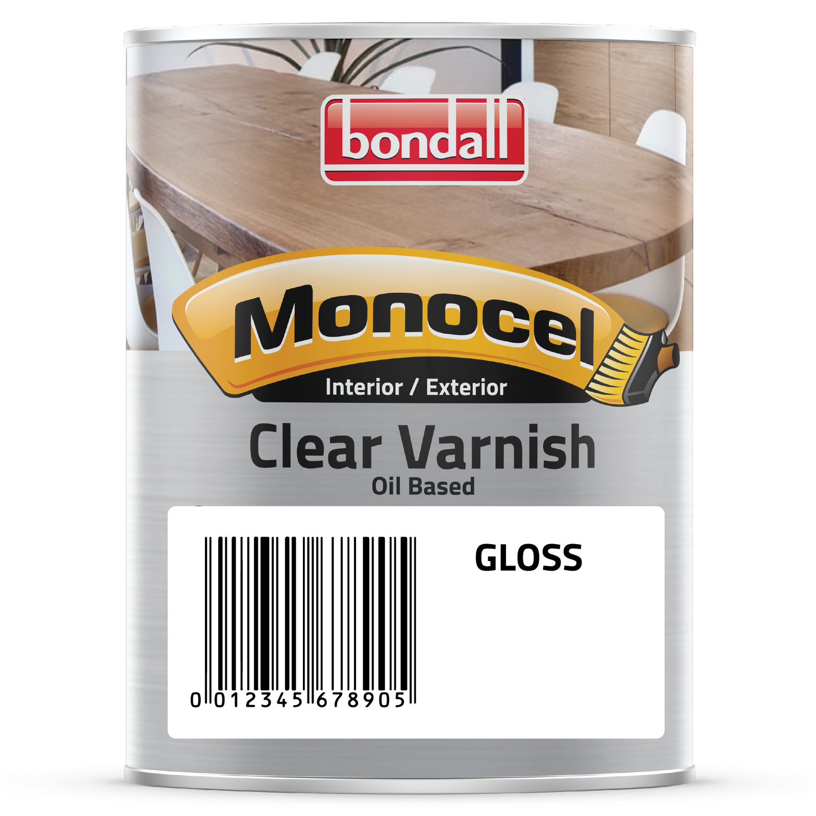 Bondall Monocel 250ml Clear Gloss Polyurethane Timber Varnish, UV Resistant