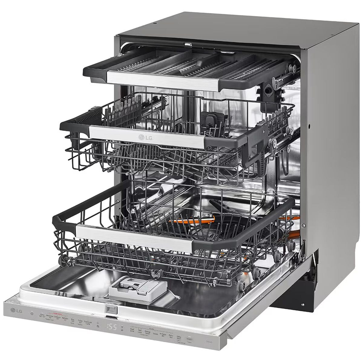 LG 60cm Built Under Dishwasher - 15 Place Settings, Platinum Steel, QuadWash, TrueSteam - XD3A25UPS