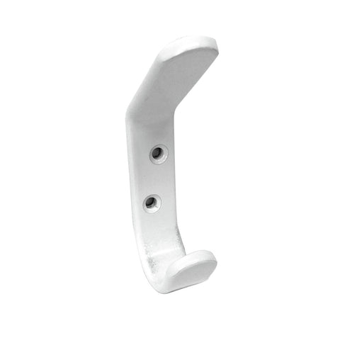 Adoored Double White Beau Deco Hook 100mm Aluminium
