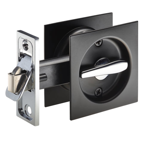 Gainsborough Square Privacy Cavity Sliding Door Set, Matt Black
