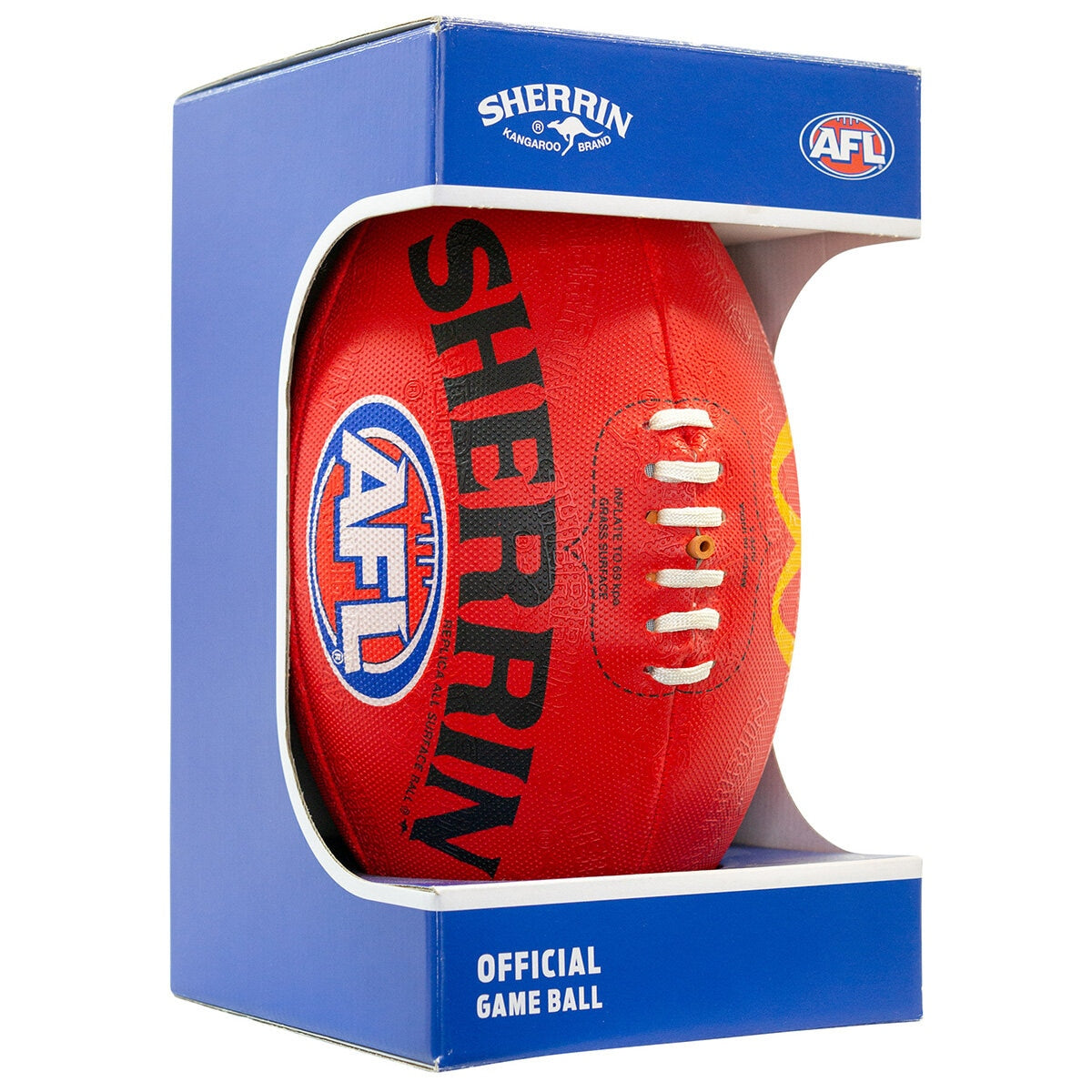Sherrin AFL Replica All Surface Football Size 5 Red - SuperSaverAU - view 3