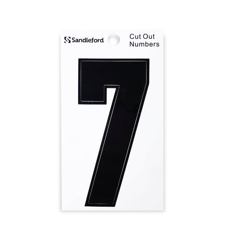 Sandleford 85mm Black Cut Out Self Adhesive House Number 7 - Weather Resistant Gloss