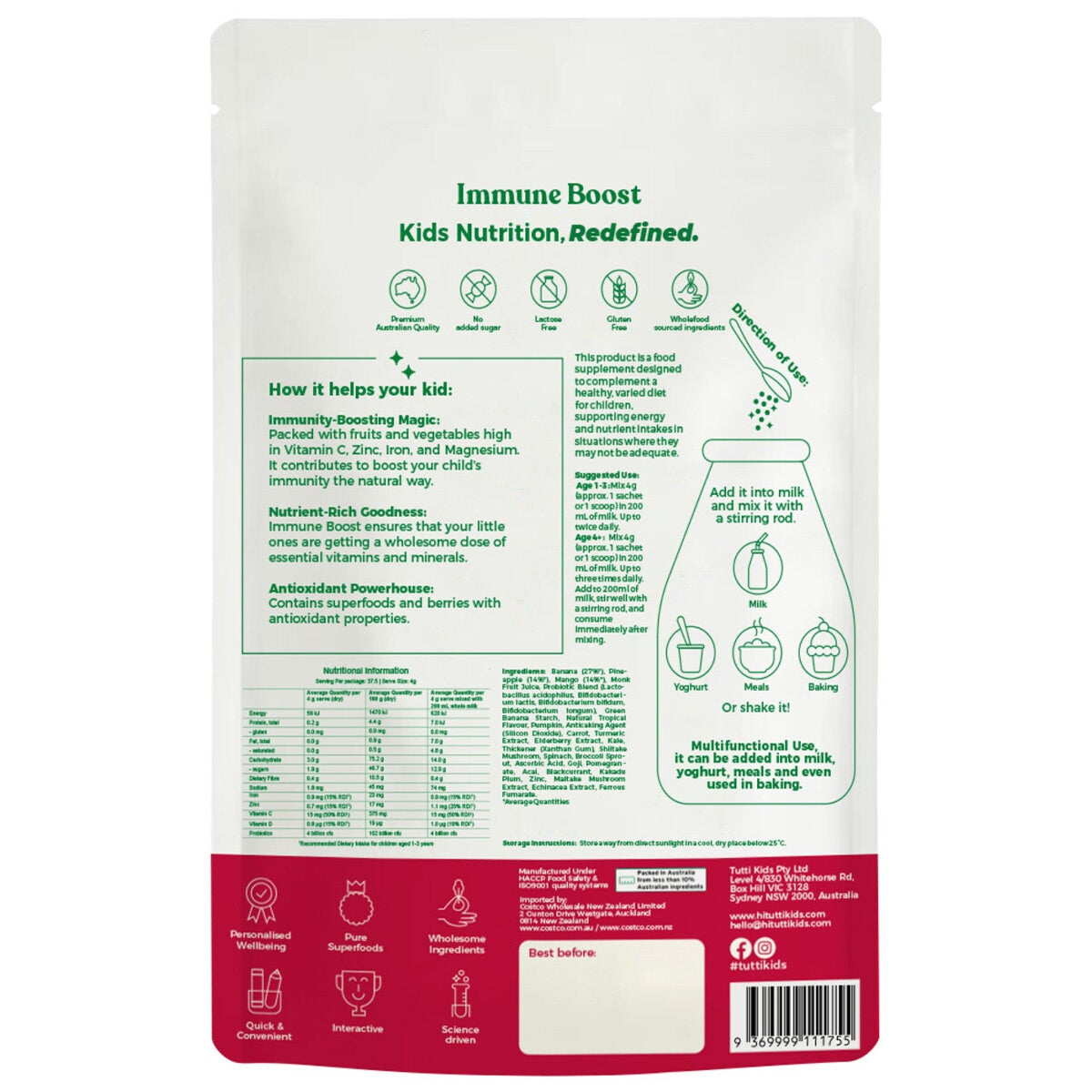 Tutti Kids Immune Boost 150g - SuperSaverAU - view 2