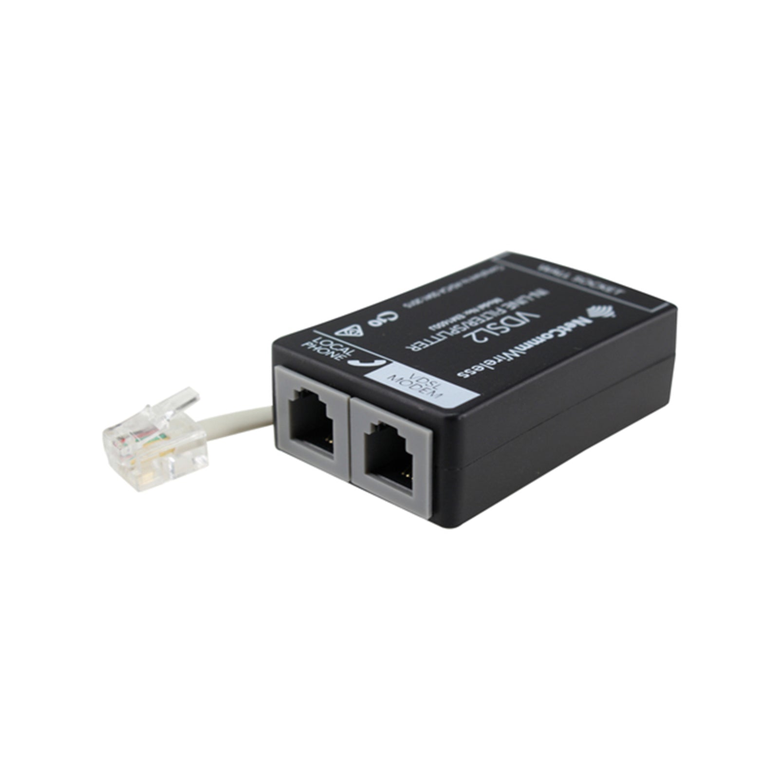 Jackson RJ12 to RJ45 ADSL Filter, In-Line Phone Line Filter Splitter, Black