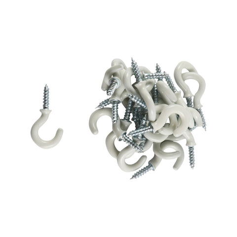 Everhang 7mm White PVC Coated Steel Cup Hook - 25 Pack